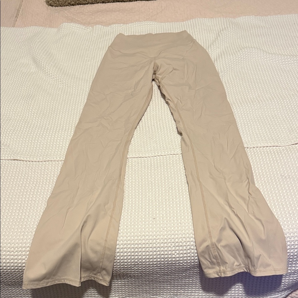 Beige Flared yoga leggings